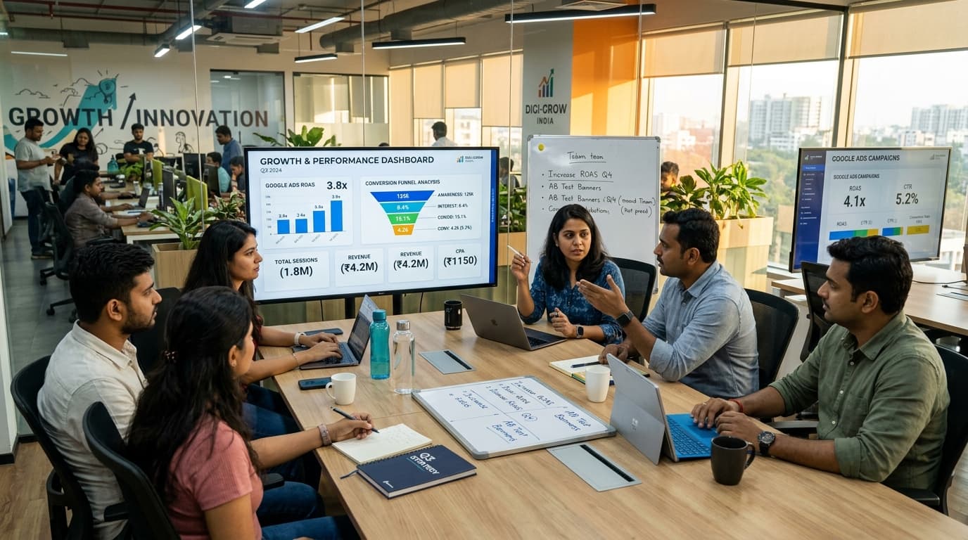 Digital growth team analyzing multi-channel AI citation telemetry