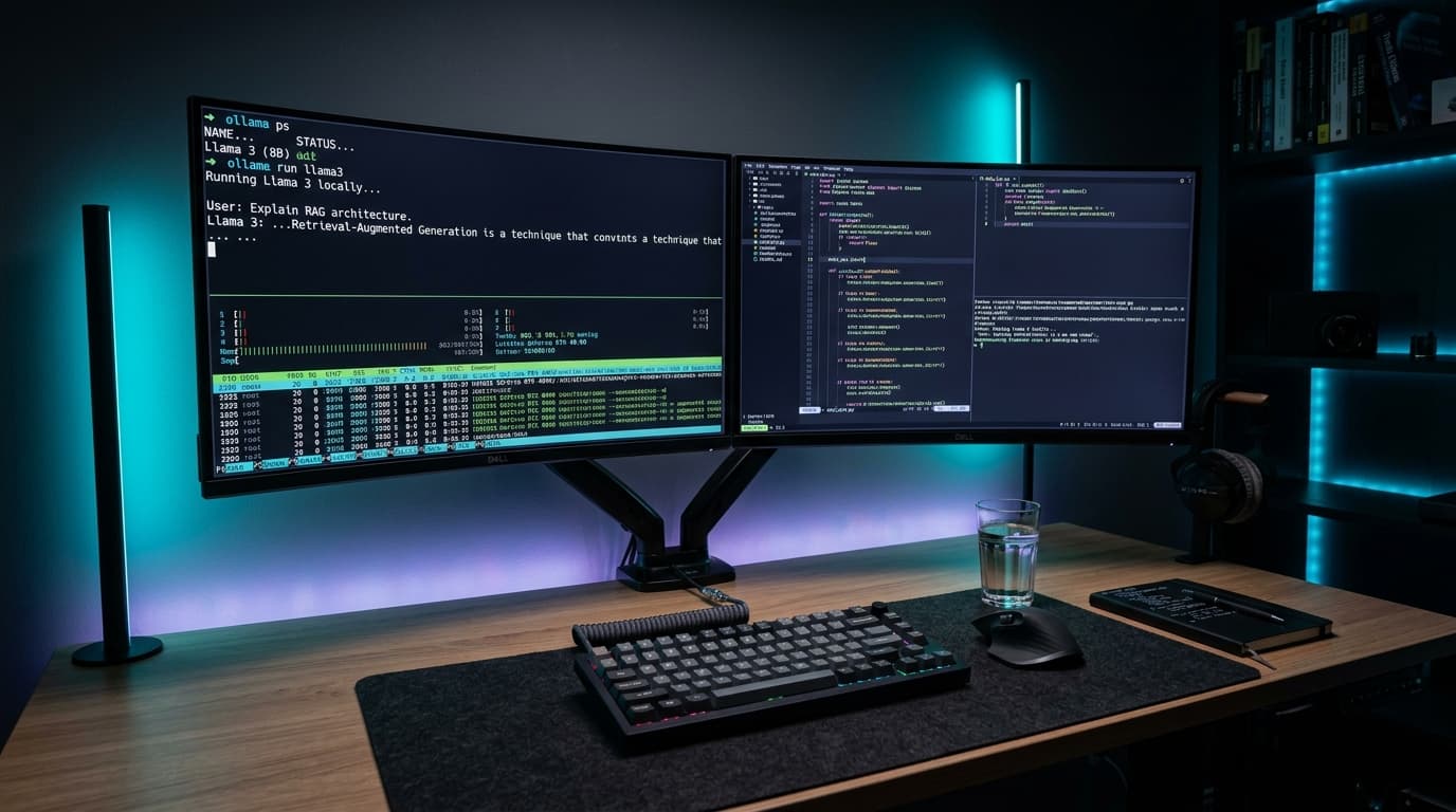 Developer workstation running local open source LLMs with Ollama